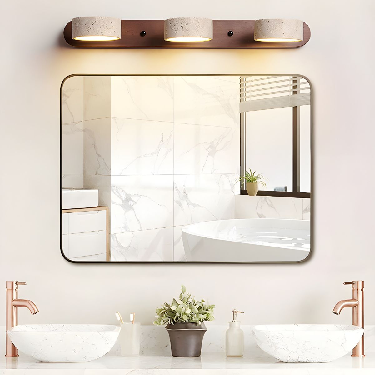Yellow Travertine Wall Sconce with Integrated LED for Indoor Spaces 5