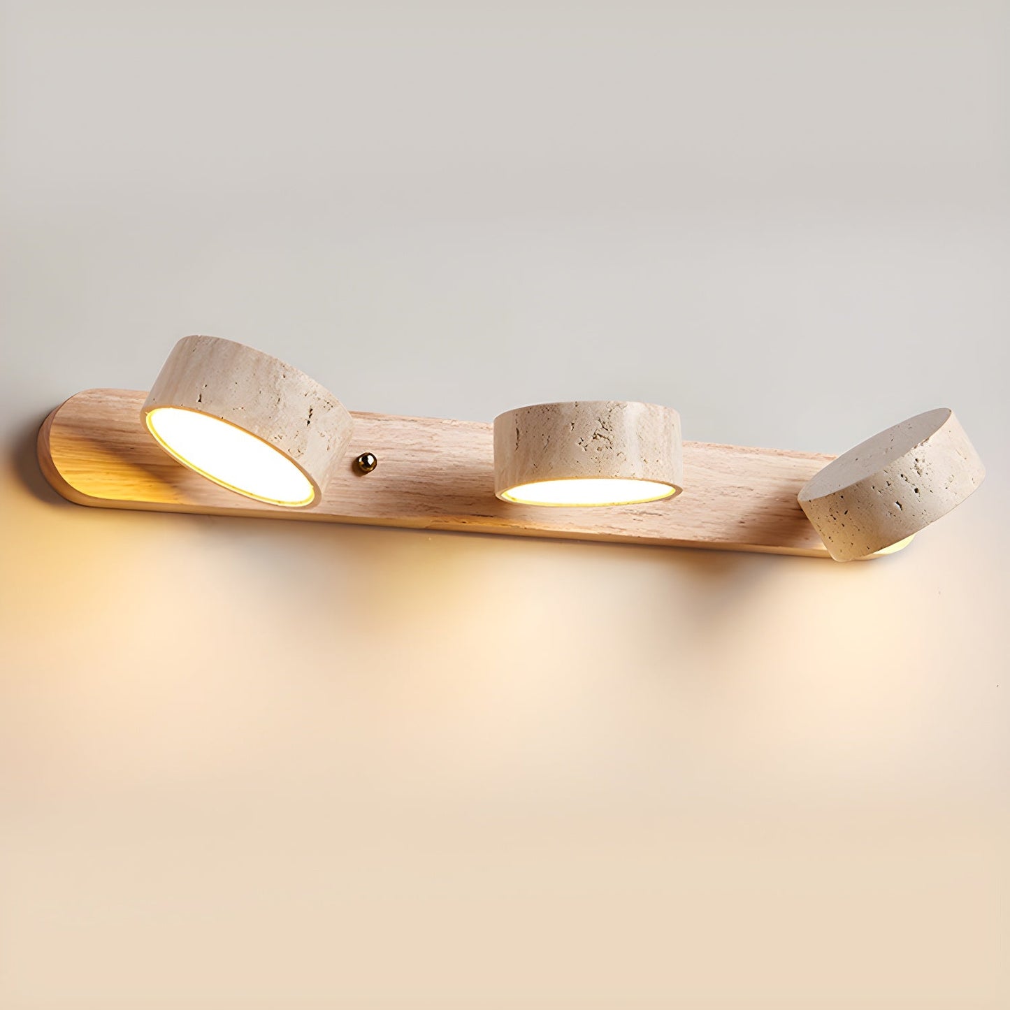 Yellow Travertine Wall Sconce with Integrated LED for Indoor Spaces 8