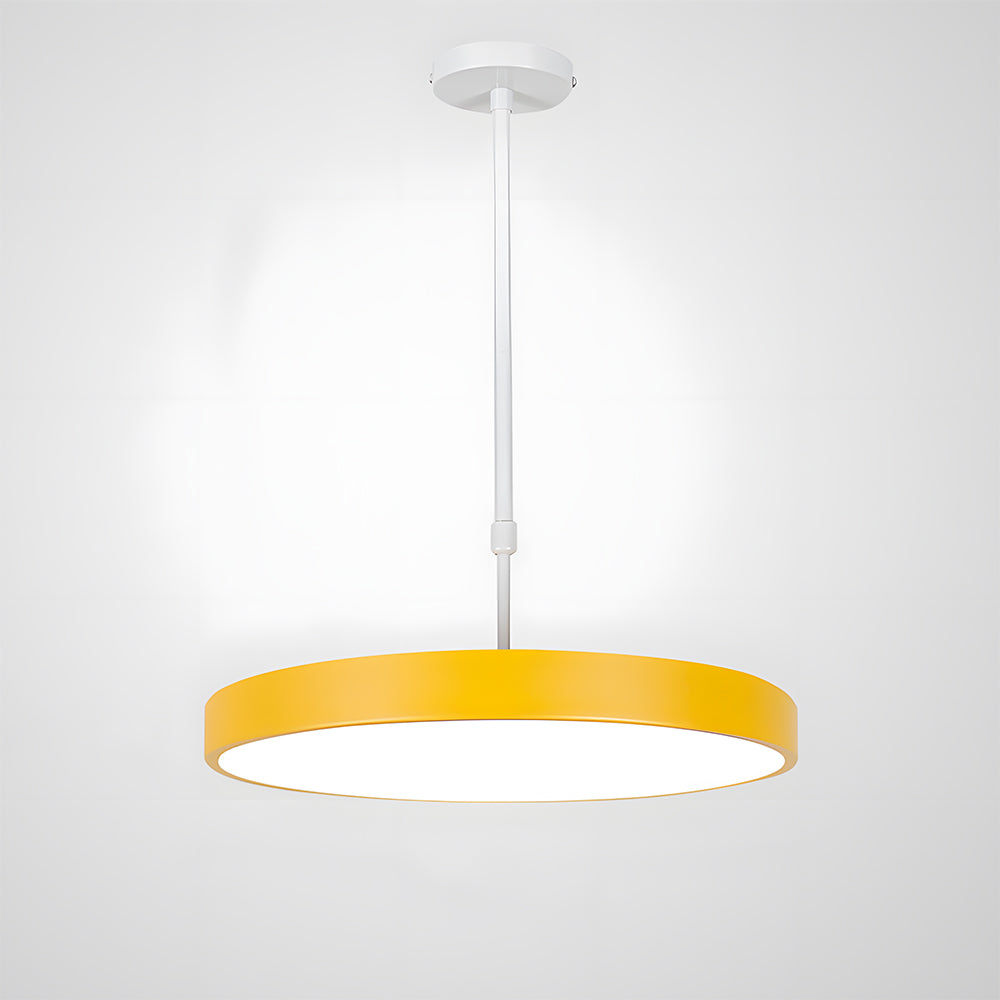 Yellow pendant light on a white background