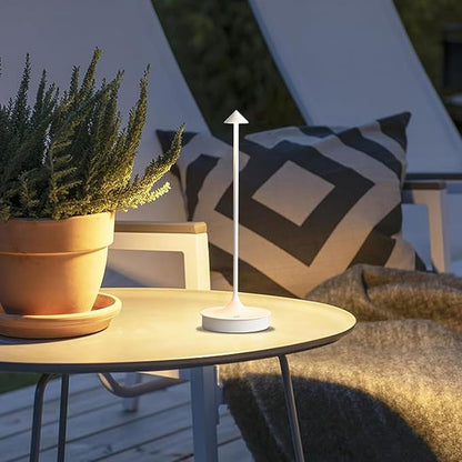 Cordless Rechargeable LED Table Lamp with Touch Dimming & Waterproof Design