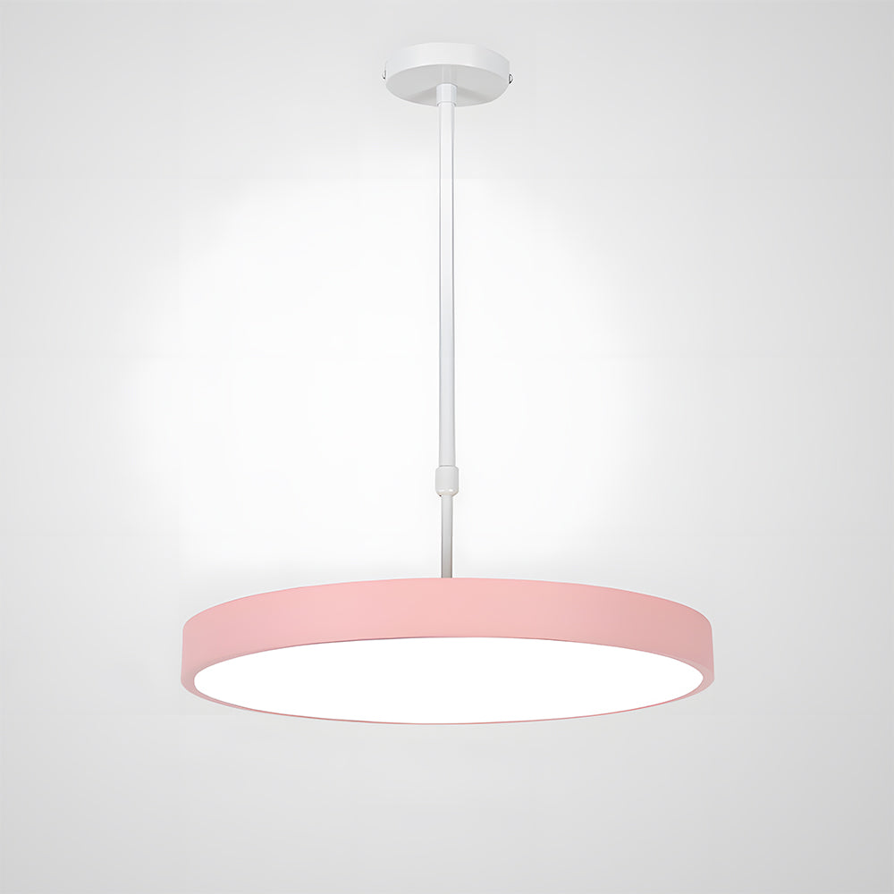 Pink pendant light on a white background