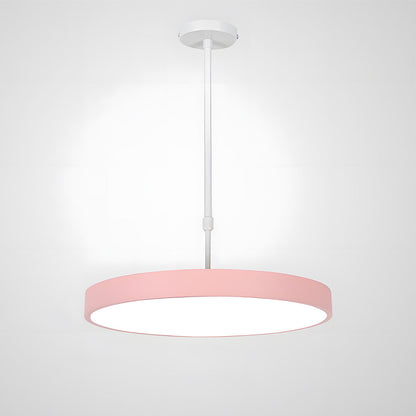 Pink pendant light on a white background