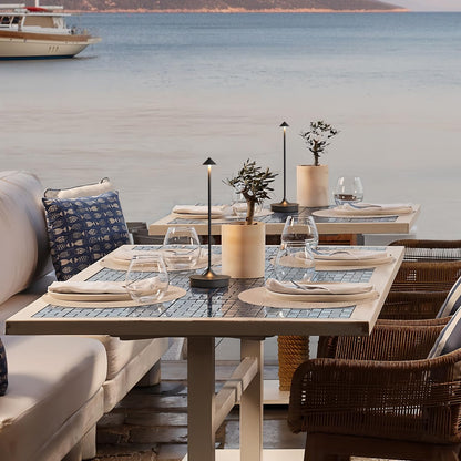 Cordless Rechargeable LED Table Lamp with Touch Dimming & Waterproof Design