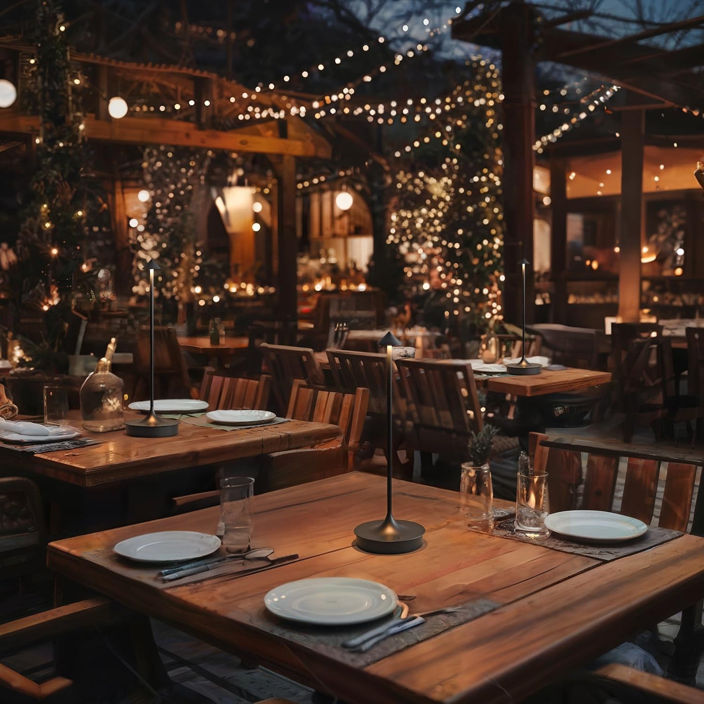 Cordless Rechargeable LED Table Lamp with Touch Dimming & Waterproof Design