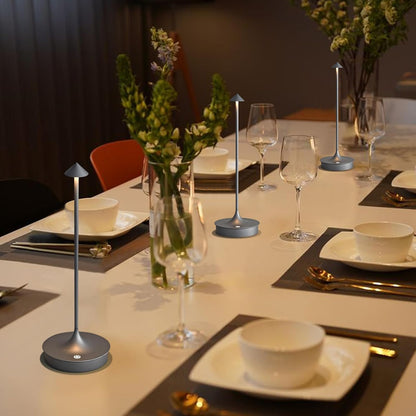 Cordless Rechargeable LED Table Lamp with Touch Dimming & Waterproof Design