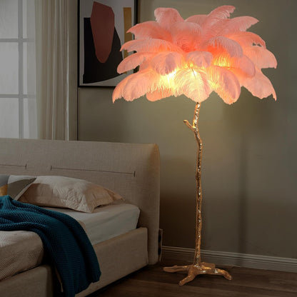 Modern Floor Lamp Nordic Ostrich Feather