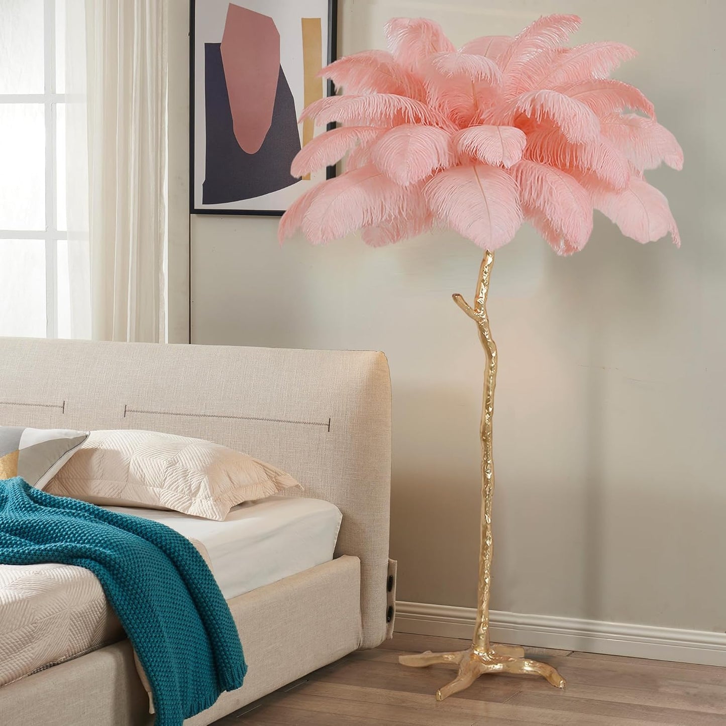 Modern Floor Lamp Nordic Ostrich Feather