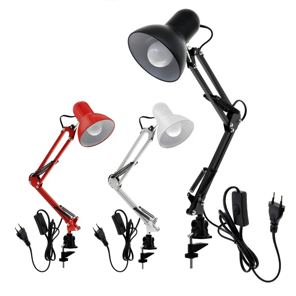Adjustable LED Desk Lamp with E27 Bulb for Home Office Use and Flexible Positioning 1
