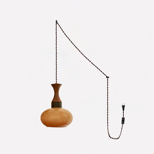 Antique Brown Glass Pendant Lamp - Elegant Kitchen Pendant Lighting Fixture 0