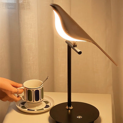 Artistic Golden Bird Table Lamp - Unique LED Nightstand Lamp for Bedroom Decor 0