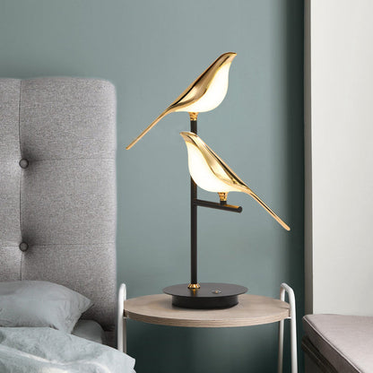 Artistic Golden Bird Table Lamp - Unique LED Nightstand Lamp for Bedroom Decor 1