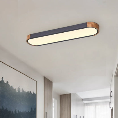 Dimmable Minimalist Long Oval Flush Mount LED Ceiling Light 0