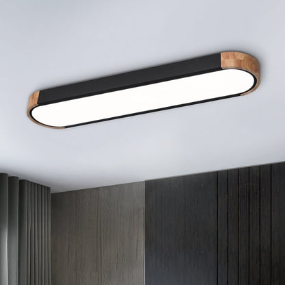 Dimmable Minimalist Long Oval Flush Mount LED Ceiling Light 7