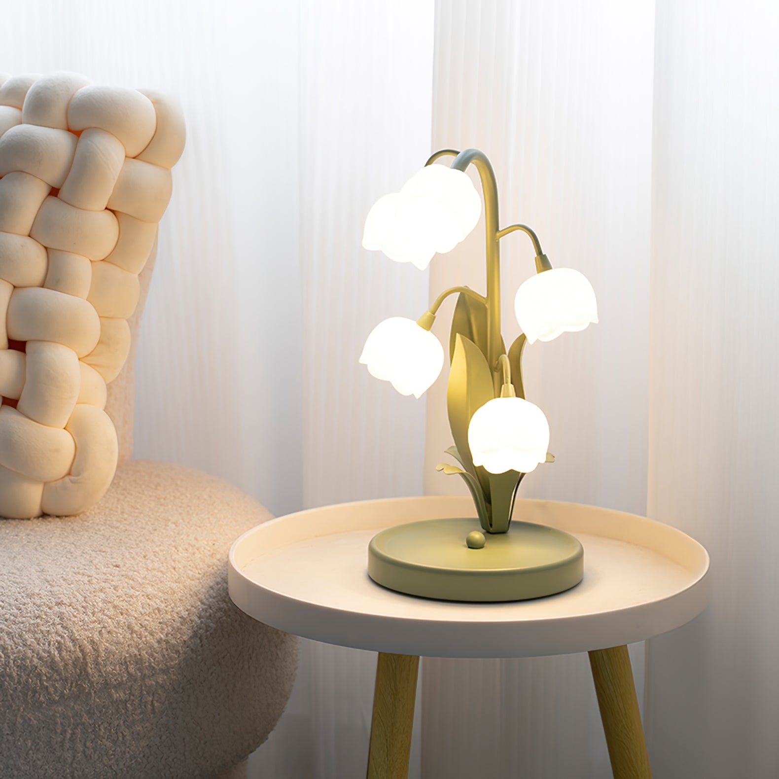 Elegant Bell Orchid Table Lamp for Cozy Living Room and Bedroom Spaces 2