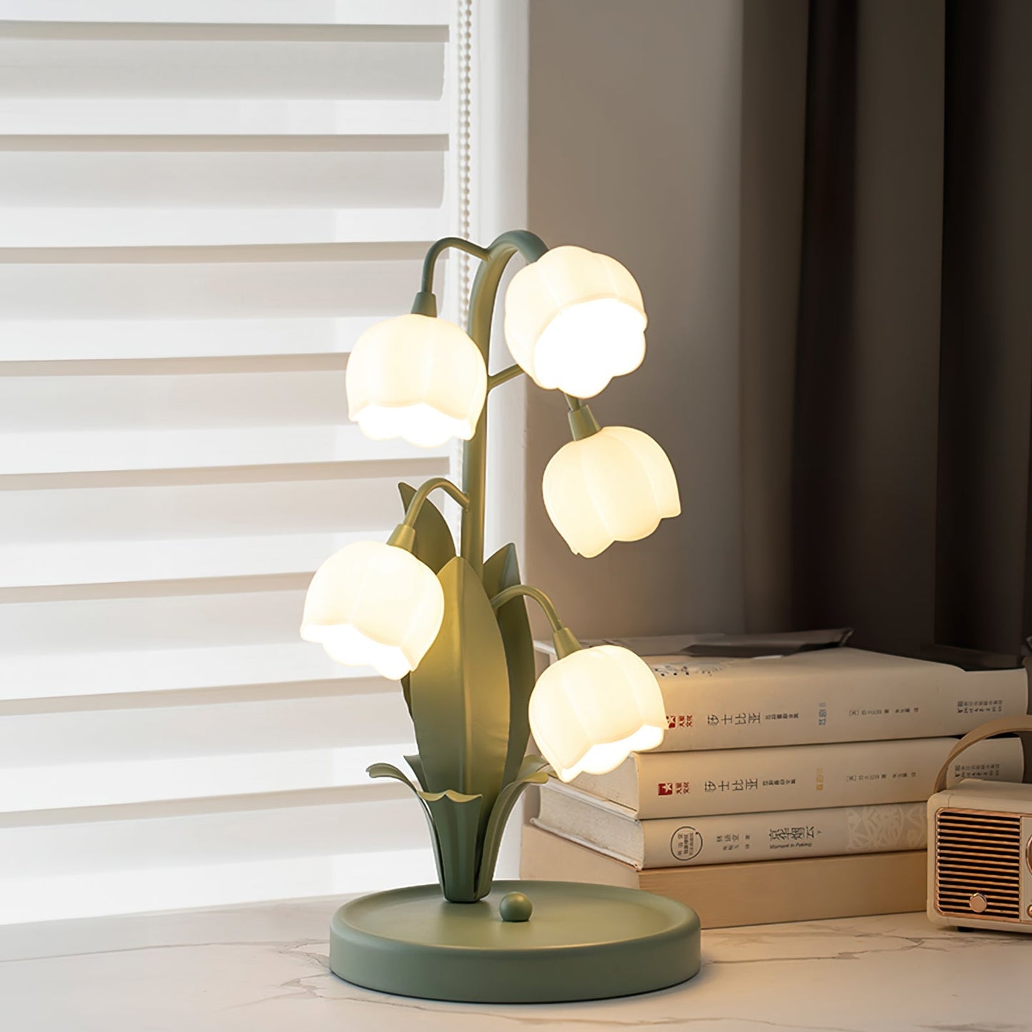 Elegant Bell Orchid Table Lamp for Cozy Living Room and Bedroom Spaces 3