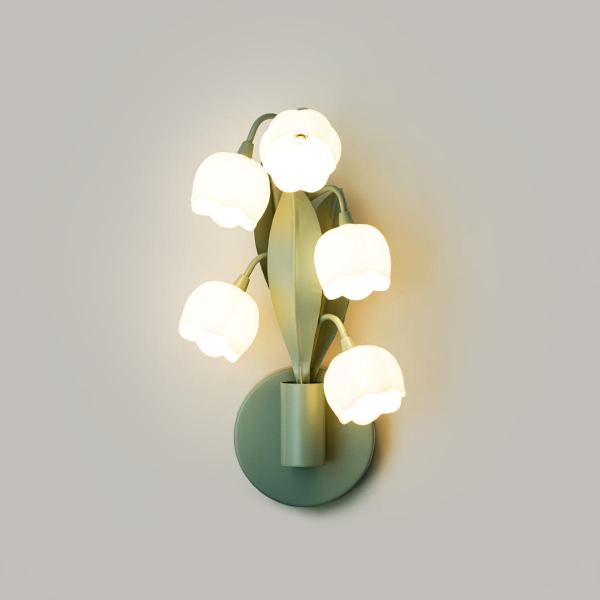 Elegant Green Orchid Wall Lamp with Three-Color Changing Light for Indoor Outdoor Use 0