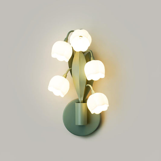 Elegant Green Orchid Wall Lamp with Three-Color Changing Light for Indoor Outdoor Use 0