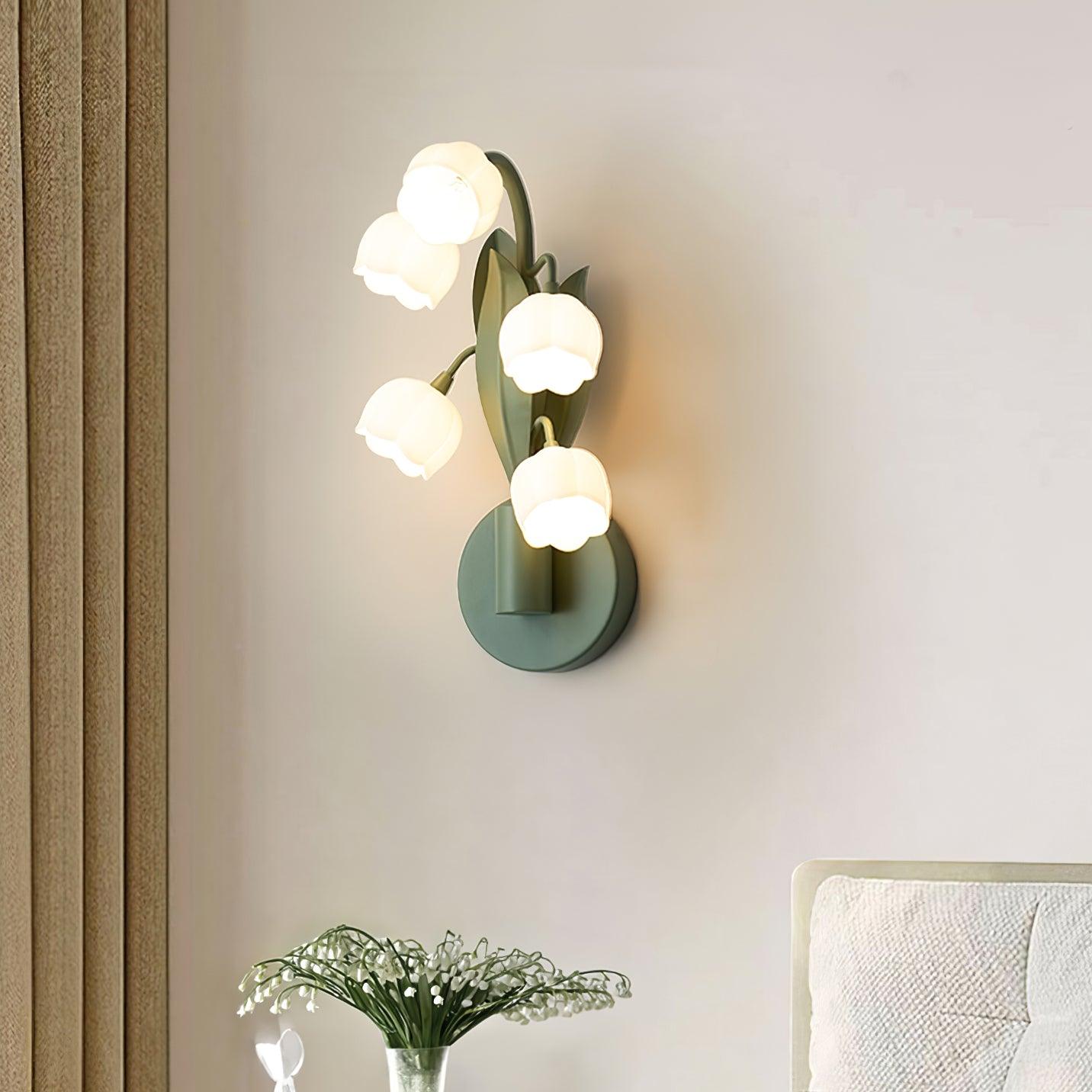 Elegant Green Orchid Wall Lamp with Three-Color Changing Light for Indoor Outdoor Use 2