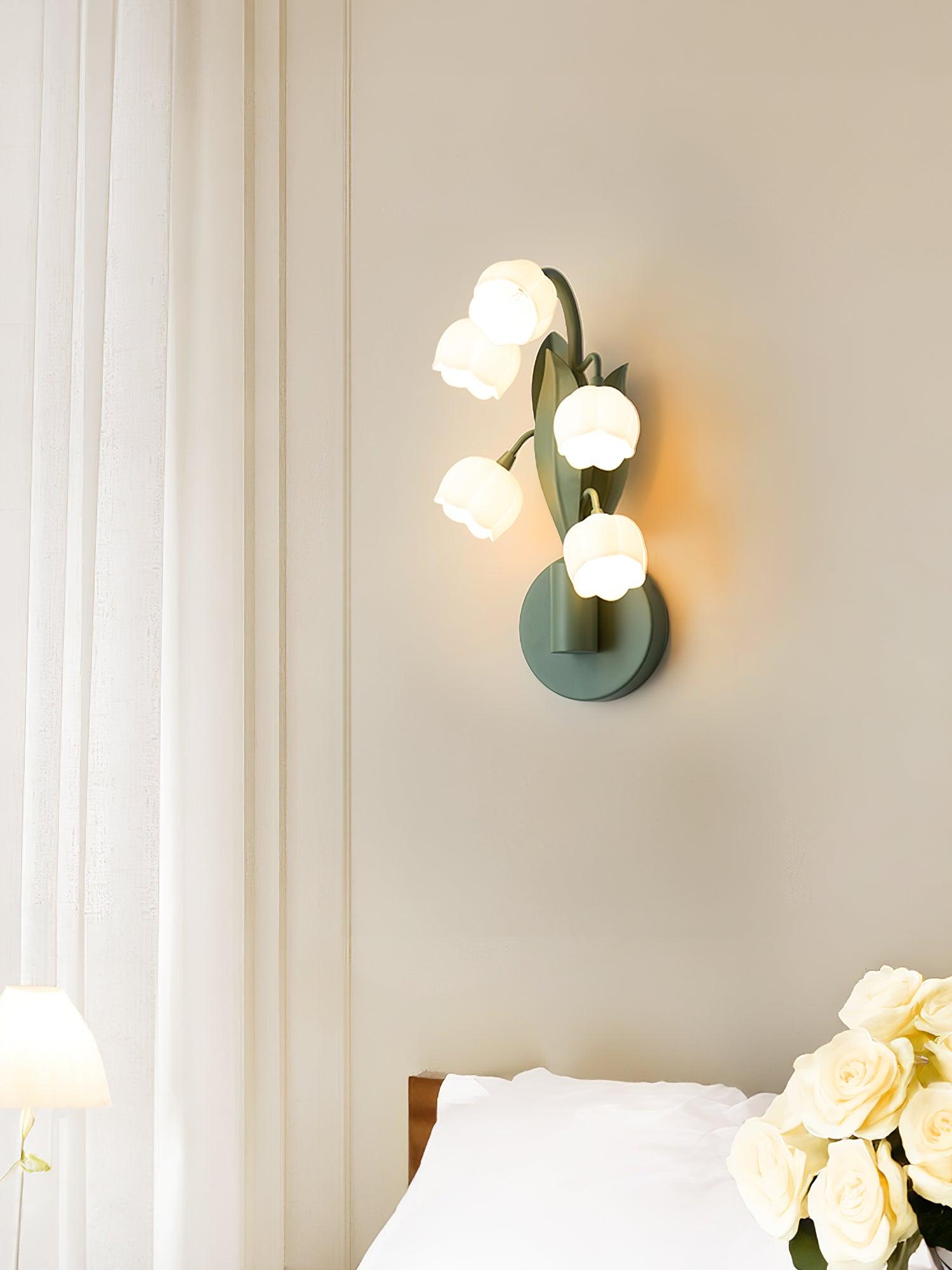 Elegant Green Orchid Wall Lamp with Three-Color Changing Light for Indoor Outdoor Use 3