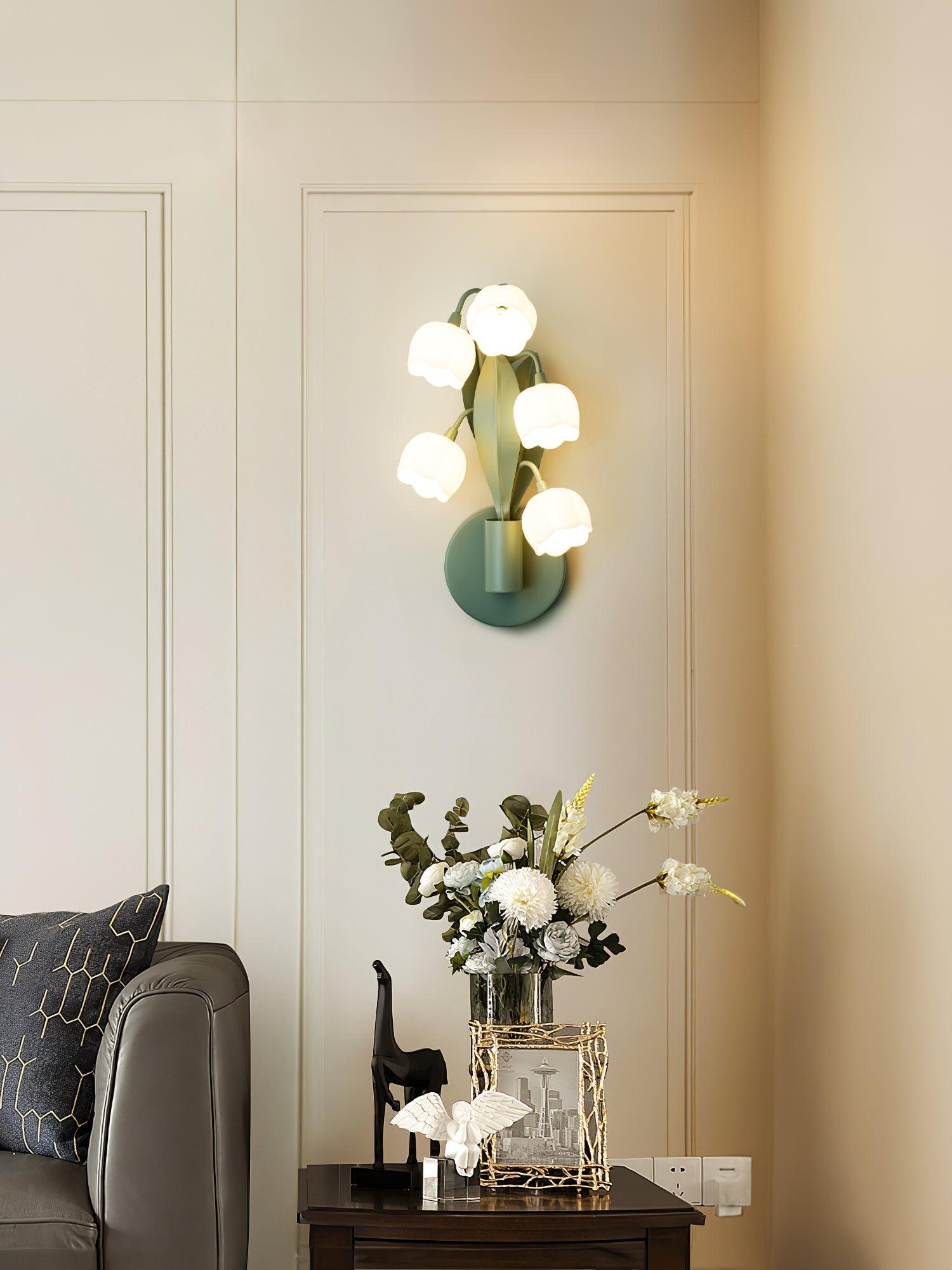 Elegant Green Orchid Wall Lamp with Three-Color Changing Light for Indoor Outdoor Use 4