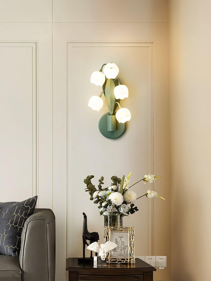 Elegant Green Orchid Wall Lamp with Three-Color Changing Light for Indoor Outdoor Use 4