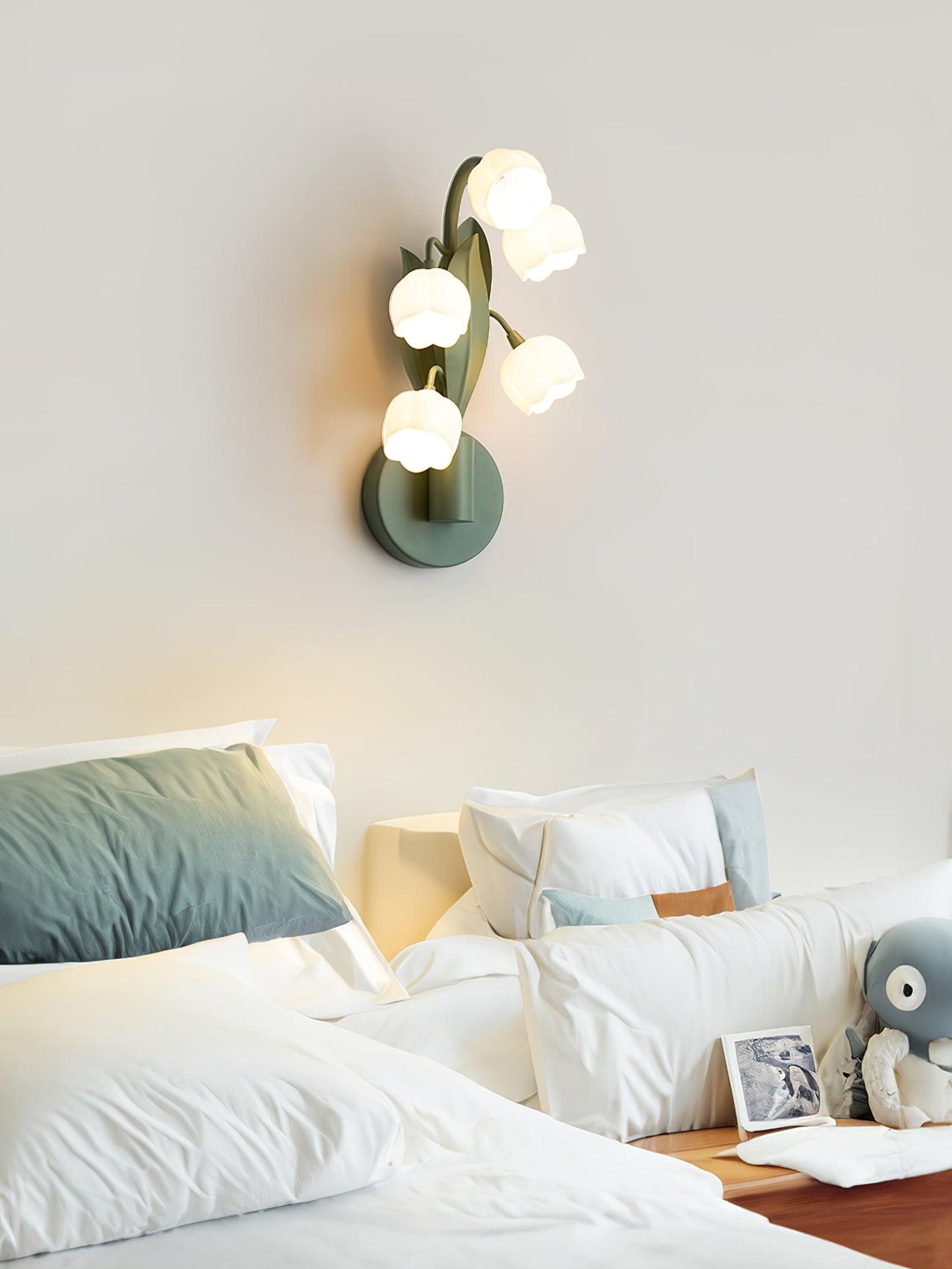 Elegant Green Orchid Wall Lamp with Three-Color Changing Light for Indoor Outdoor Use 8
