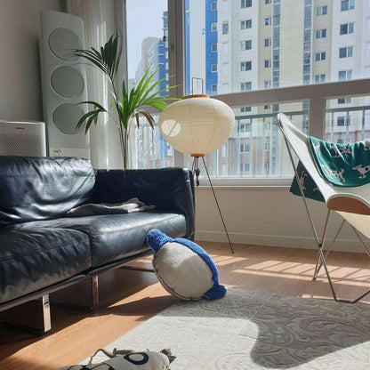 Elegant Japanese Mulberry Paper Floor Lamp for Living Room Indoor Illumination