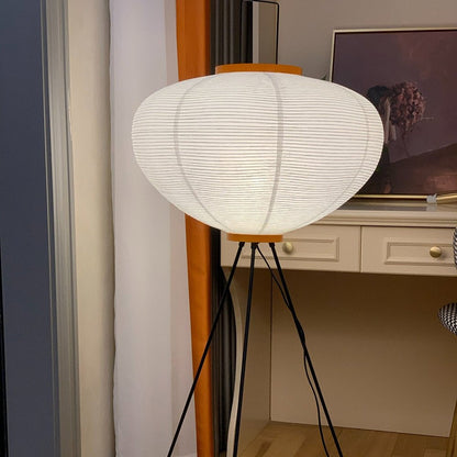 Elegant Japanese Mulberry Paper Floor Lamp for Living Room Indoor Illumination