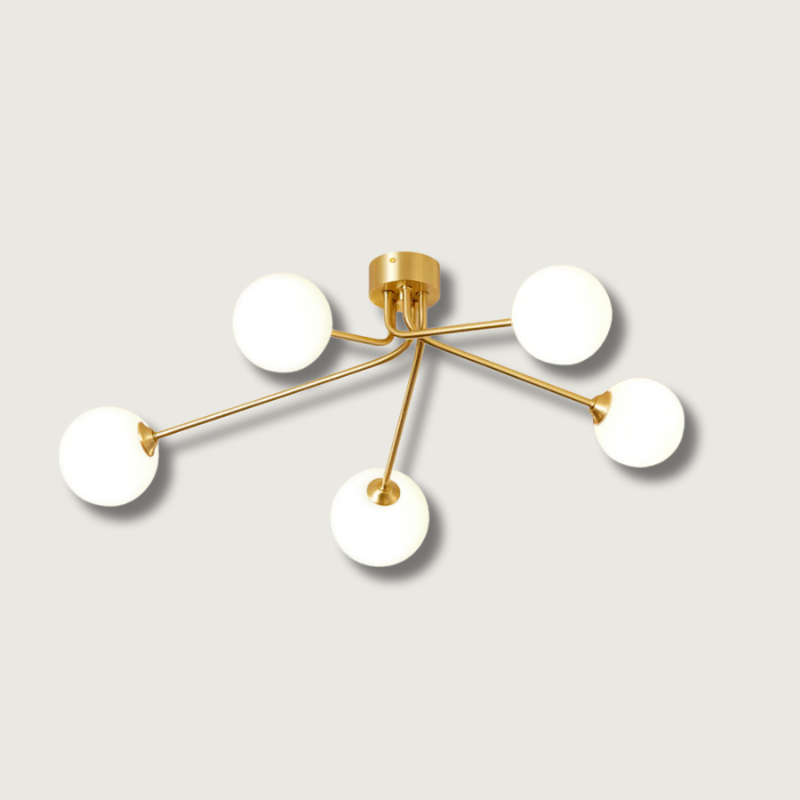 Elegant Minimalist Brass Ceiling Light Fixture for Dining Room and Modern Interiors 1