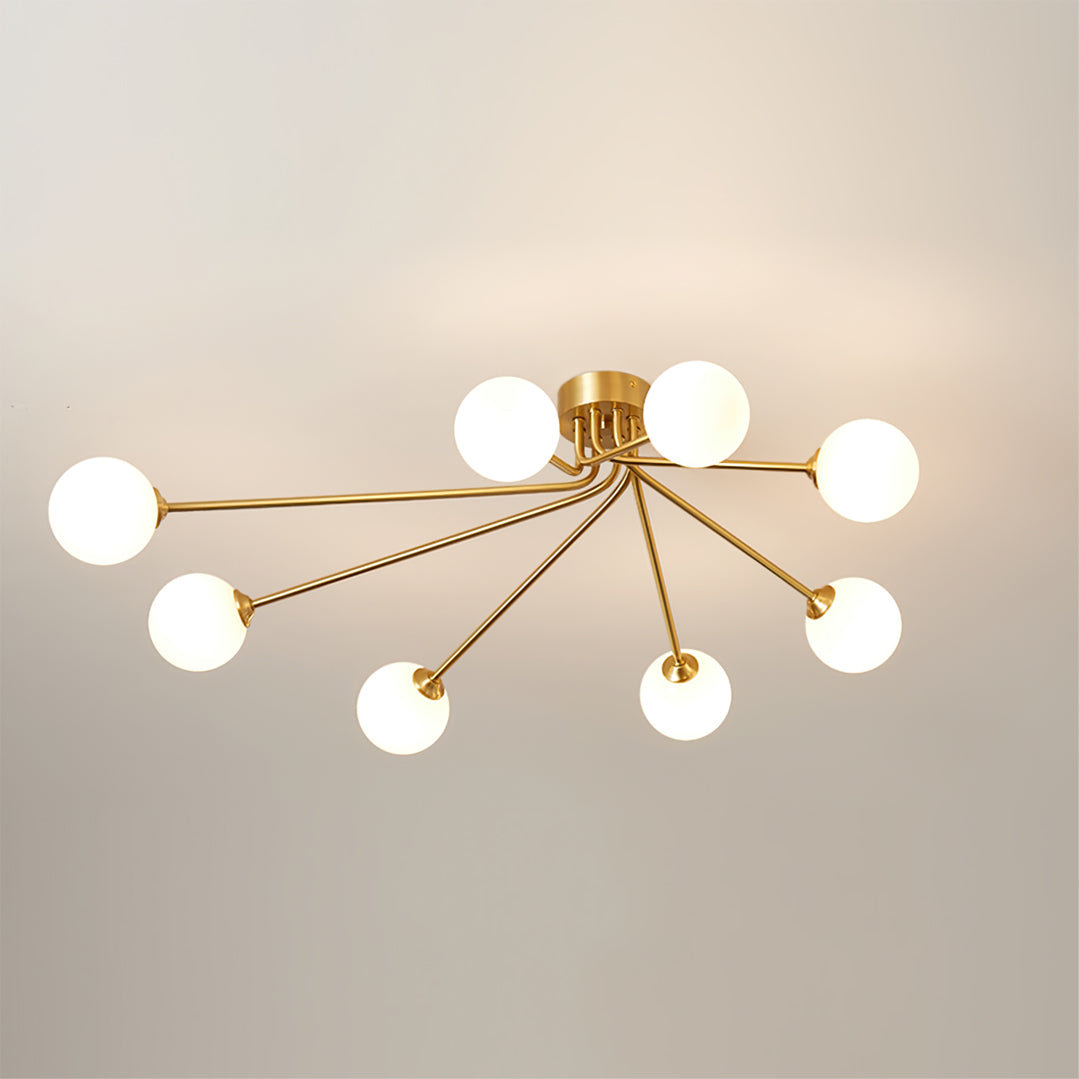 Elegant Minimalist Brass Ceiling Light Fixture for Dining Room and Modern Interiors 2