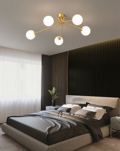 Elegant Minimalist Brass Ceiling Light Fixture for Dining Room and Modern Interiors 7