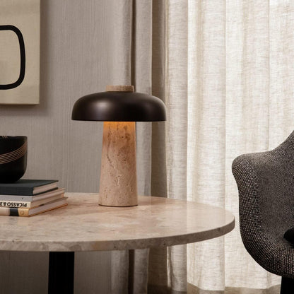 Elegant Reverse Table Lamp with Natural Stone Finish for Warm Indoor Lighting 0