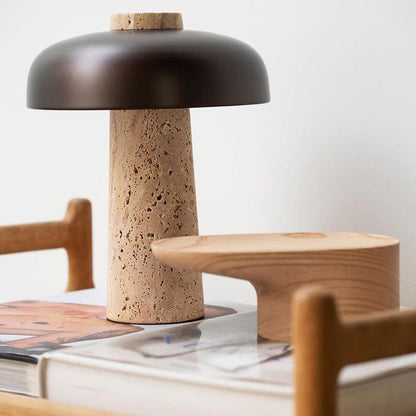 Elegant Reverse Table Lamp with Natural Stone Finish for Warm Indoor Lighting 3