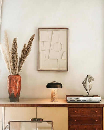 Elegant Reverse Table Lamp with Natural Stone Finish for Warm Indoor Lighting 6