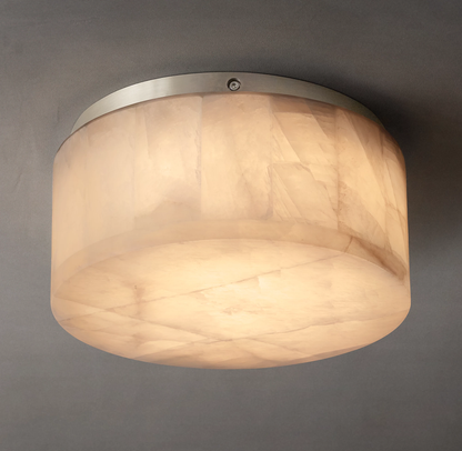 Elegant Round Alabaster Flush Mount Ceiling Light Fixture for Indoor Spaces 2