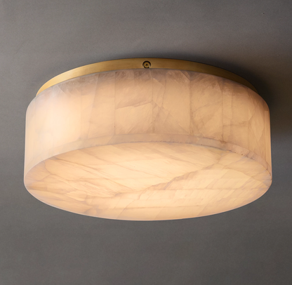 Elegant Round Alabaster Flush Mount Ceiling Light Fixture for Indoor Spaces 5
