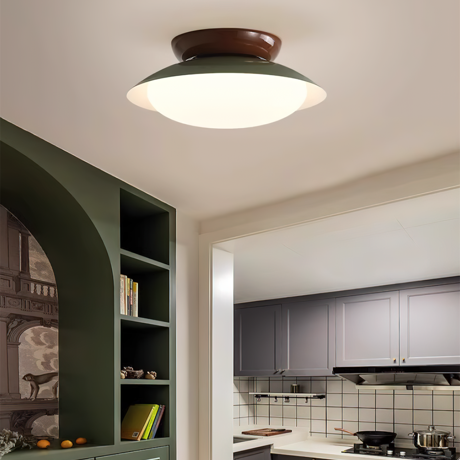 Flush Mount Ceiling Light with Dome Shape and Integrated LED for Modern Spaces 8