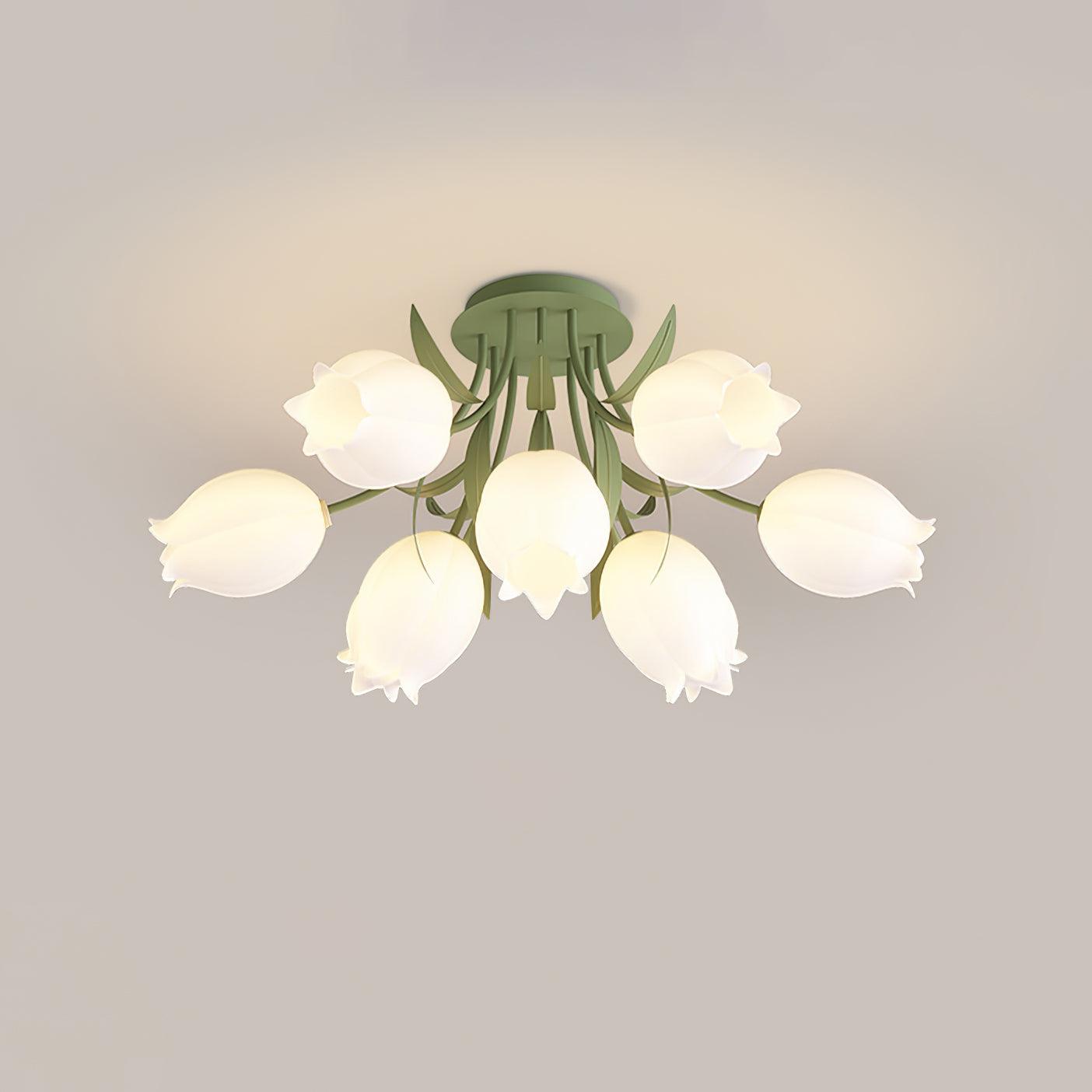 Flush Mount Ceiling Light with Elegant Floral Design for Living Spaces 10