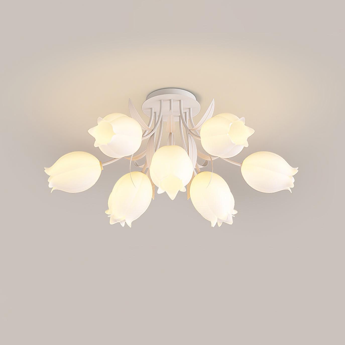 Flush Mount Ceiling Light with Elegant Floral Design for Living Spaces 11