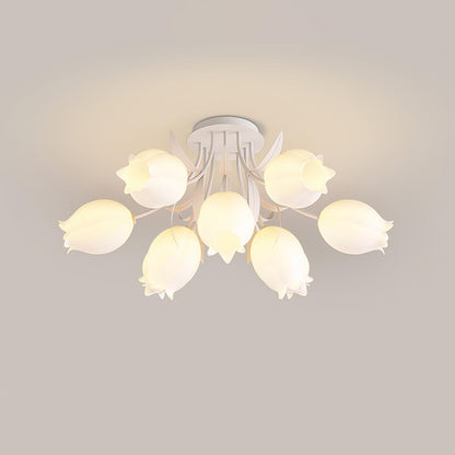 Flush Mount Ceiling Light with Elegant Floral Design for Living Spaces 11