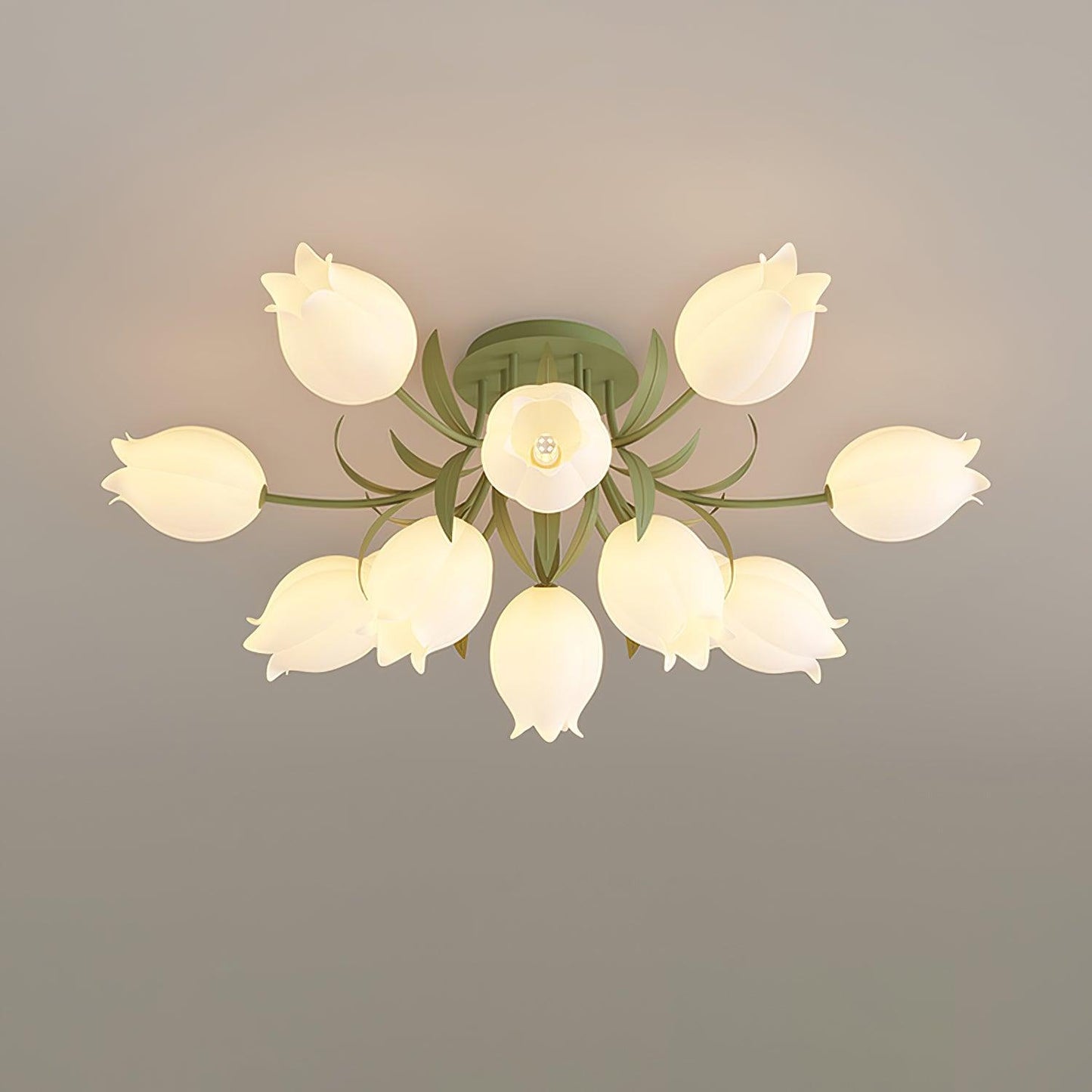Flush Mount Ceiling Light with Elegant Floral Design for Living Spaces 2
