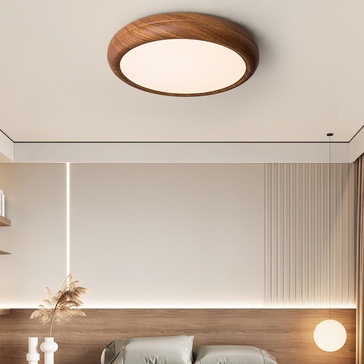 Flush Mount Ceiling Light with Wood Grain Design for Modern Home Décor 6