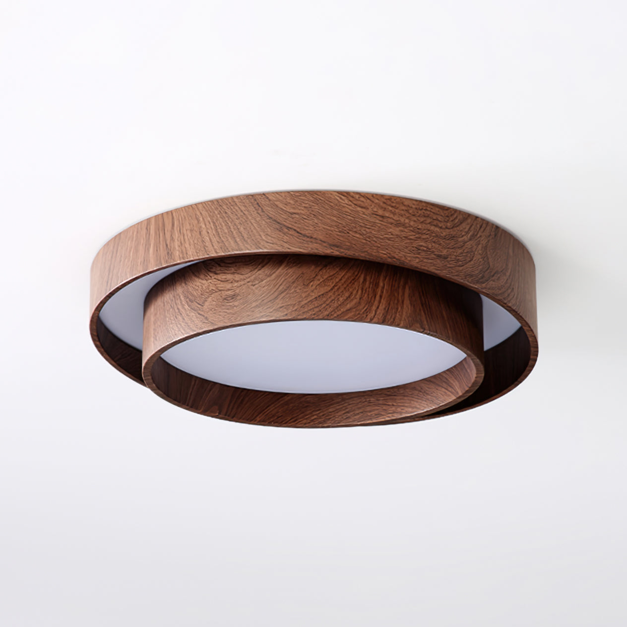 Flush Mount LED Ceiling Light Fixture in Modern Walnut Finish for Contemporary Interiors 2