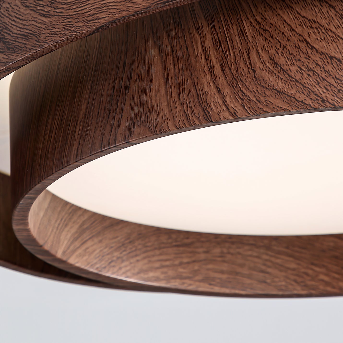 Flush Mount LED Ceiling Light Fixture in Modern Walnut Finish for Contemporary Interiors 3
