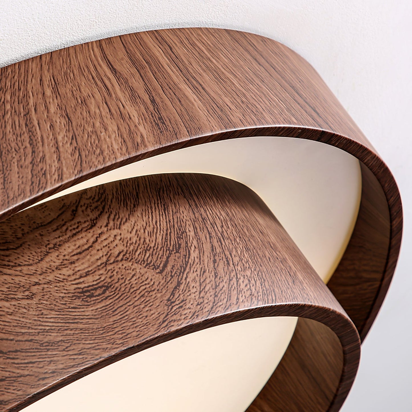 Flush Mount LED Ceiling Light Fixture in Modern Walnut Finish for Contemporary Interiors 4