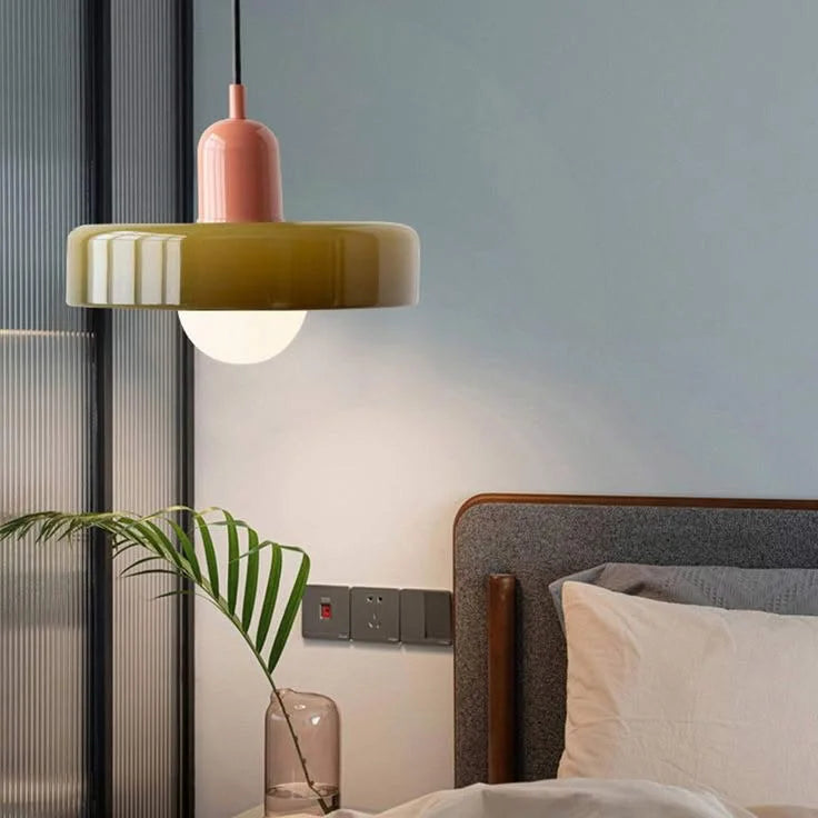 Glass Pendant Light - Elegant Disc Orb Hanging Lights for Modern Interiors 2