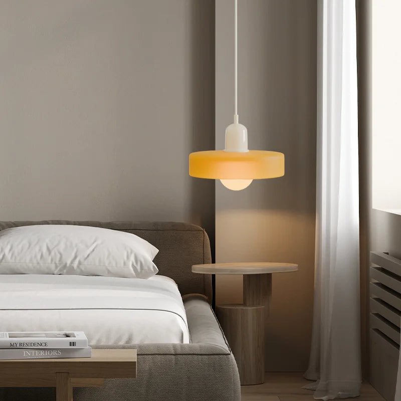 Glass Pendant Light - Elegant Disc Orb Hanging Lights for Modern Interiors 5