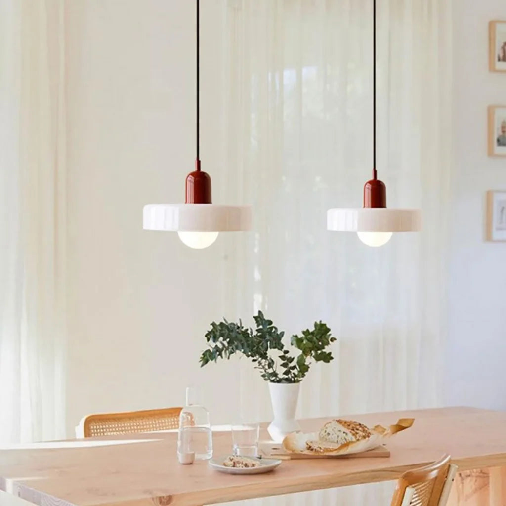 Glass Pendant Light - Elegant Disc Orb Hanging Lights for Modern Interiors 7