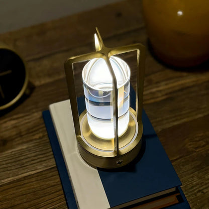 Crystal Cylinder Table Lamp with Touch Sensor
