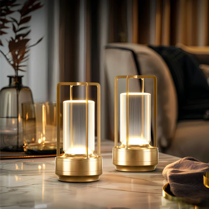 Crystal Cylinder Table Lamp with Touch Sensor